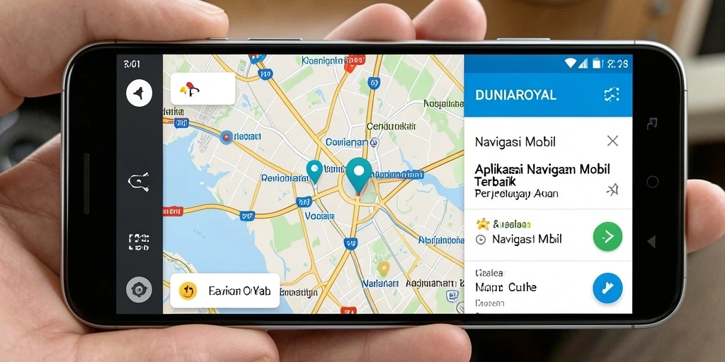 Tampilan antarmuka DUNIAROYAL yang intuitif dan fungsional untuk navigasi mobil.