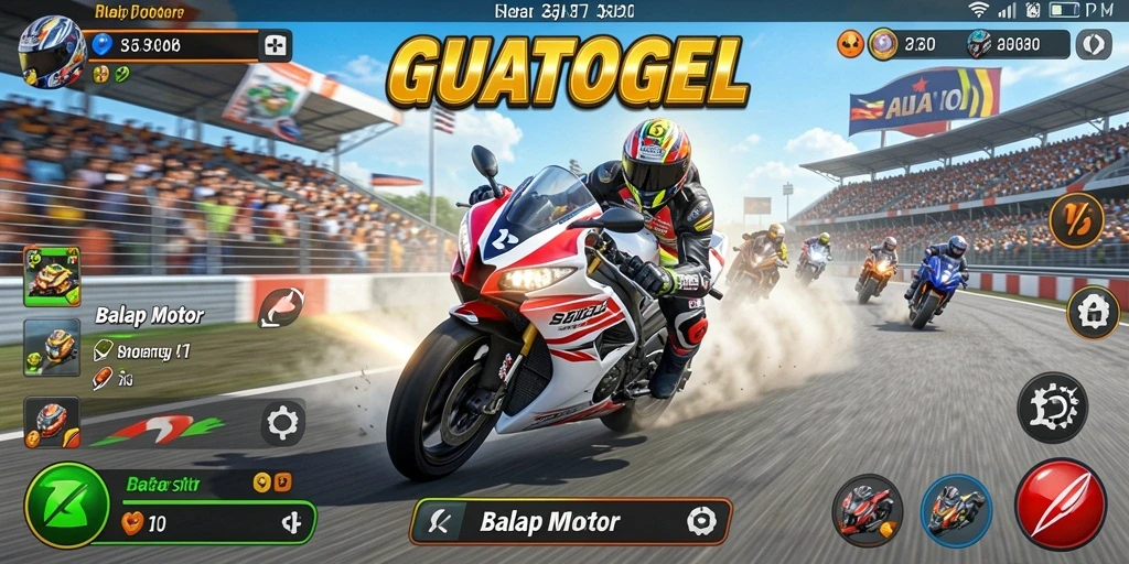Antarmuka GUATOGEL yang menarik saat balapan motor.