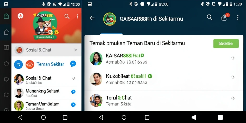 Antarmuka KAISAR888 yang memudahkan pencarian teman.