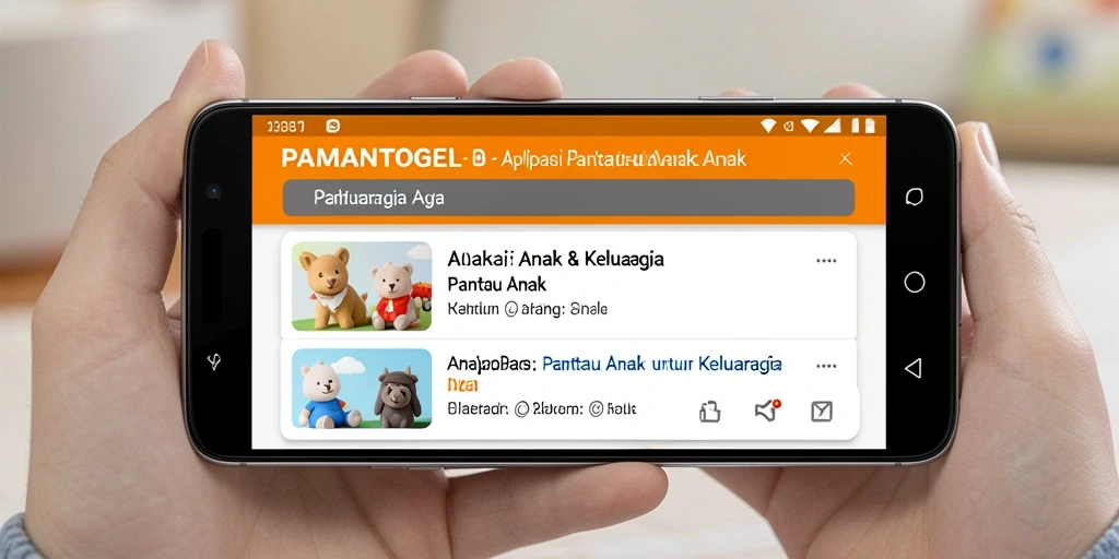 Antarmuka PAMANTOGEL yang mudah digunakan untuk memantau anak.