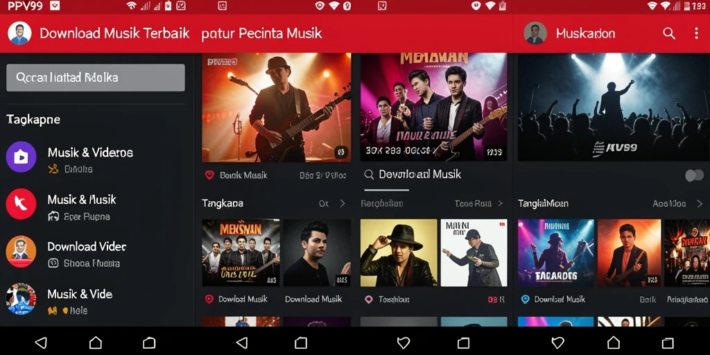 Tampilan antarmuka pengguna PPV99 untuk Download Musik yang intuitif.