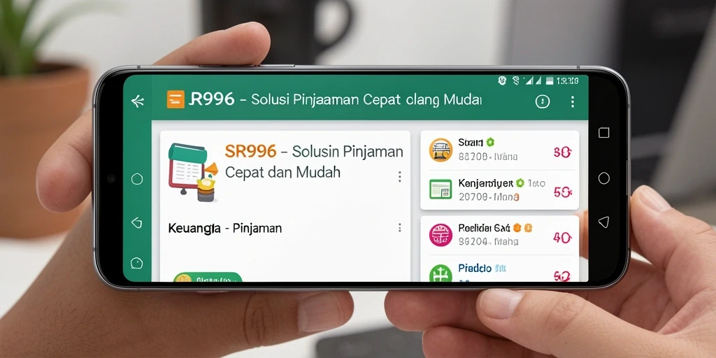 Tampilan utama <strong>SR996</strong> dengan fitur pinjaman yang mudah diakses.