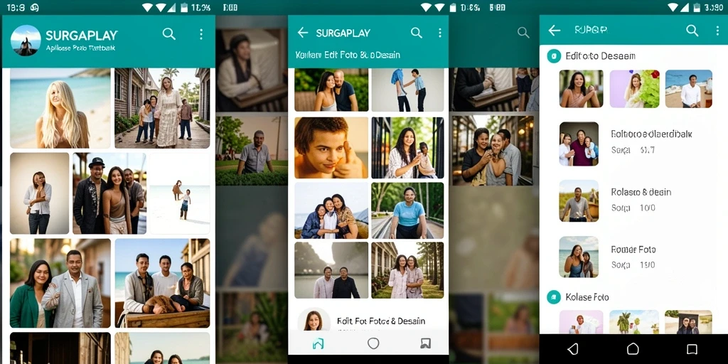 Tampilan antarmuka SURGAPLAY yang menarik untuk kolase foto.