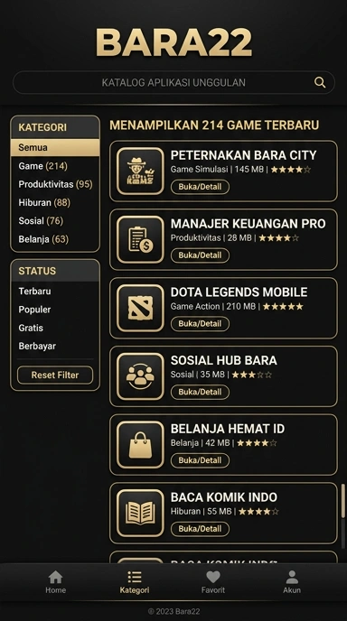 Aplikasi Populer & Kanal Uji - Katalog Resmi bara22
