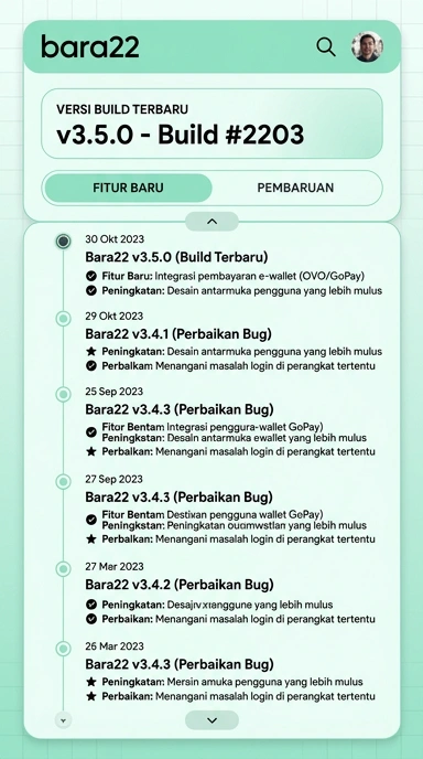 Riwayat Versi APK bara22 untuk Android
